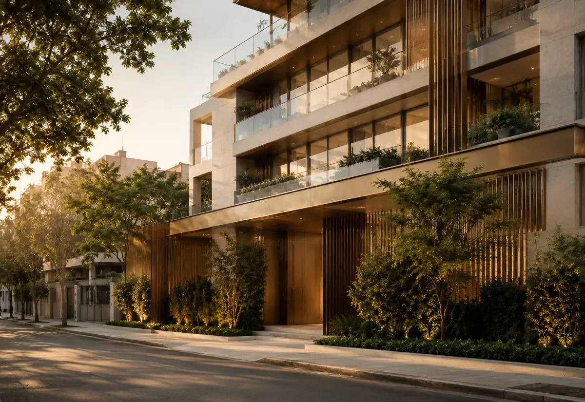 Fachada do empreendimento residencial Aurora Jardins