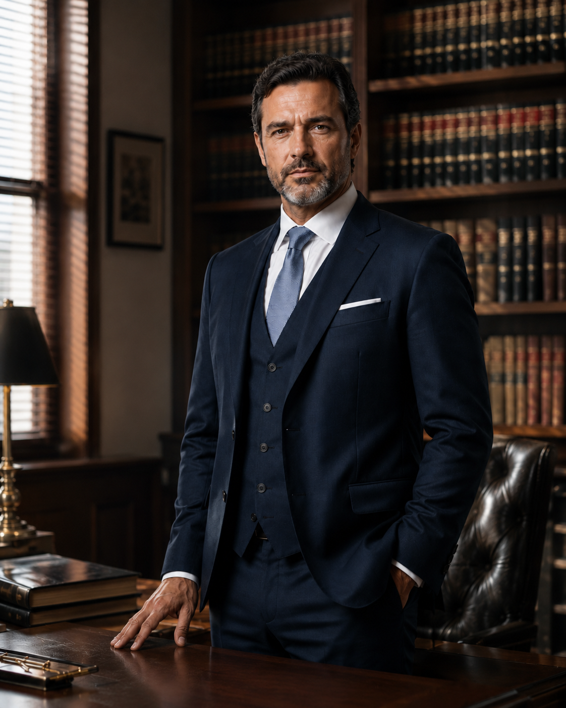 Rafael Monteiro em escritório de advocacia.